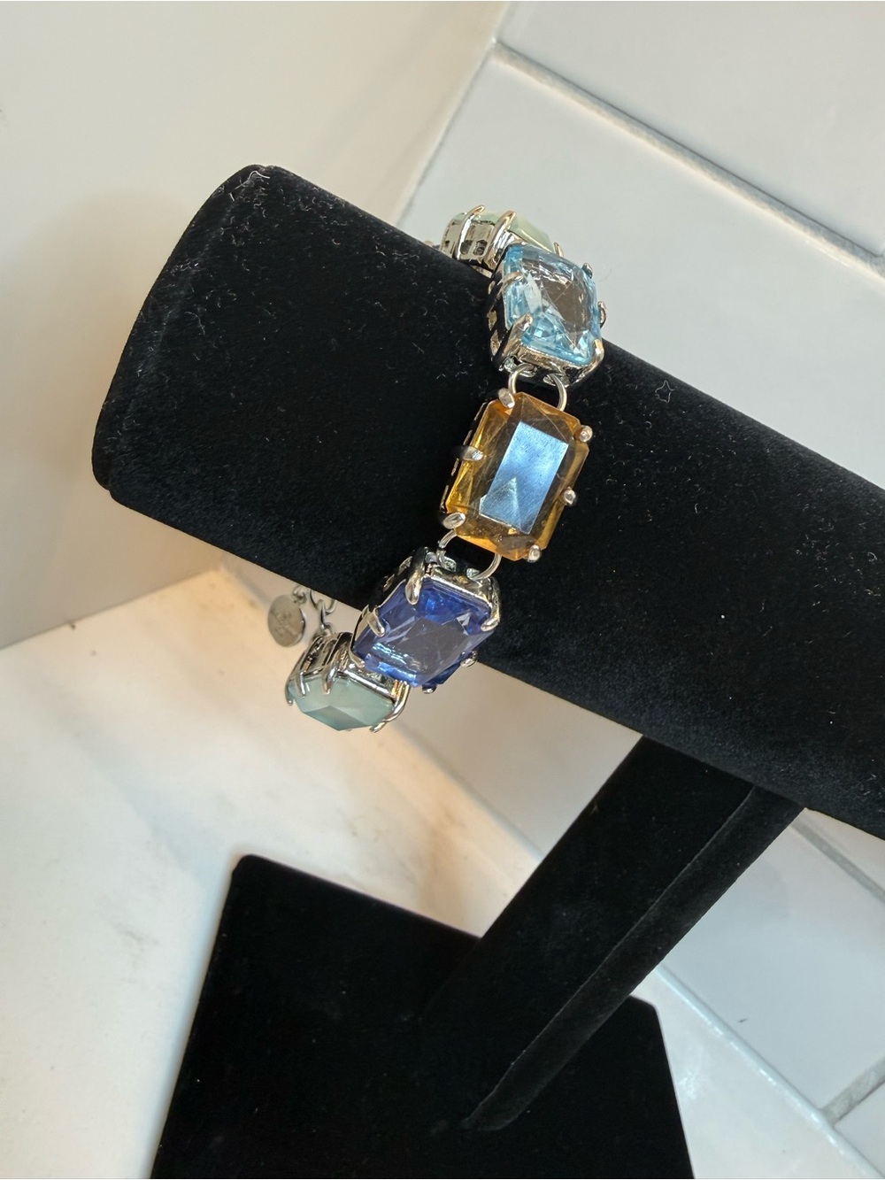 R.J. Graziano Statement Bracelet Multi Stone Gold Tone - Picture 12 of 15
